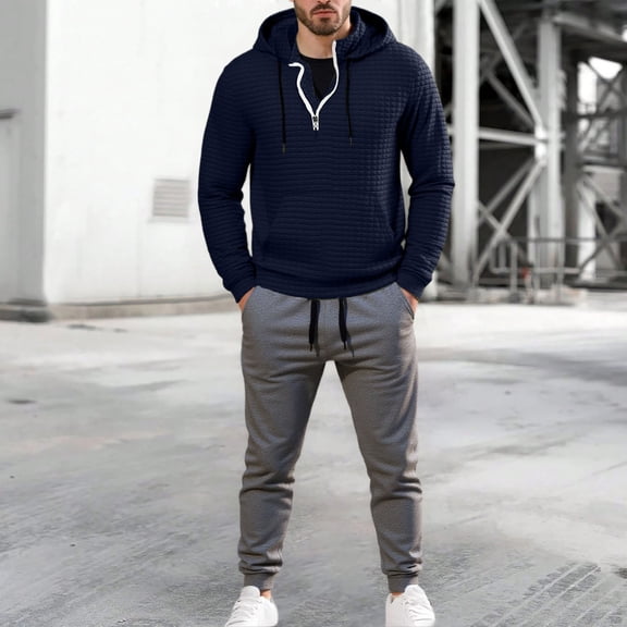 Men's Tracksuits Sweatsuits for Men Track Suits 2 Piece Set Full Zip Warm Tracksuit Sports Set Casual Athletic Jogging Warm Up Sets