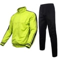 thumbnail image 1 of Men's Tracksutis 2 Piece Full Zip Running Jogging Sweatsuits Set with Drawstiring-Limen Green，5XL, 1 of 5
