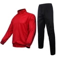 thumbnail image 1 of Men's Tracksutis 2 Piece Full Zip Running Jogging Sweatsuits Set with Drawstiring-Red，XL, 1 of 5
