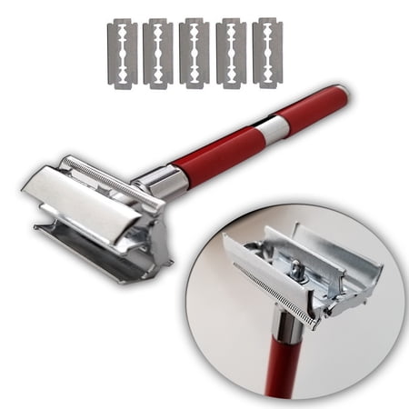 Men’s Traditional Classic Double Edge Shaving Safety Close Barber Shave 5 Blades
