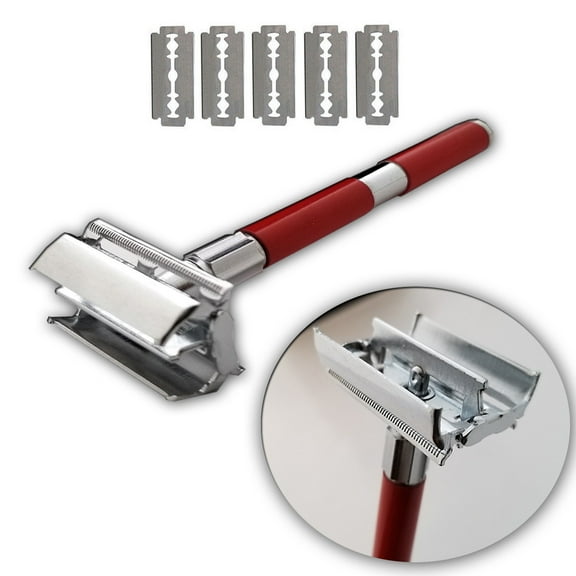 Mens Traditional Classic Double Edge Shaving Safety Close Barber Shave 5 Blades