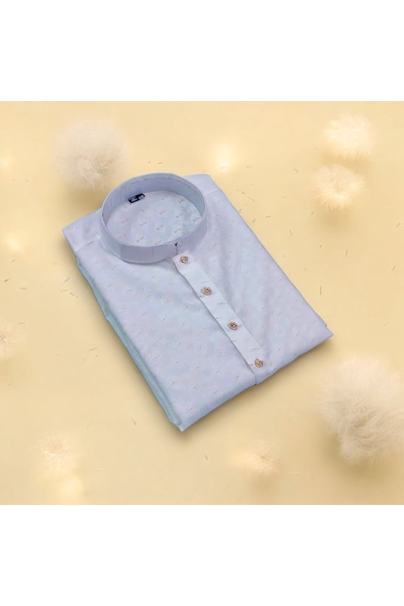 Men's Traditional White Silk Kurta with Pant, HT6511