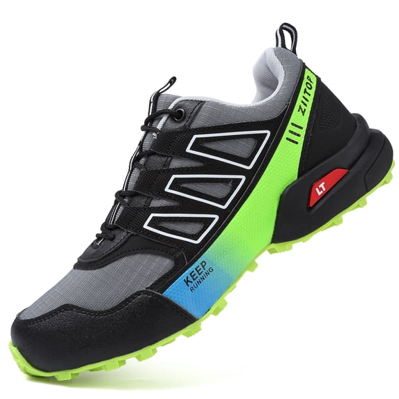 Men's Trail Running Shoes Lightweight Breathable Hiking Shoes Non Slip Outdoor Walking Sneakers for Travel Trekking Camping