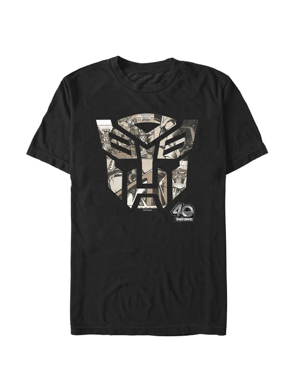 Men's Transformers Anniversary Comic Logo Graphic T-Shirt