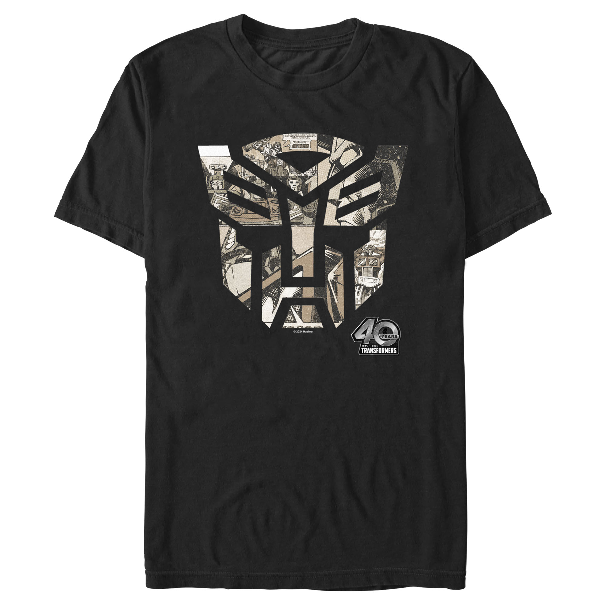 Men s Transformers Anniversary Comic Logo Graphic T Shirt Walmart