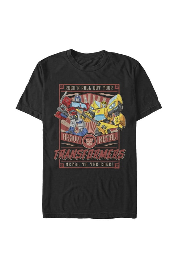 Men's Transformers Autobot Heavy Metal Poster Graphic Tee Black Medium