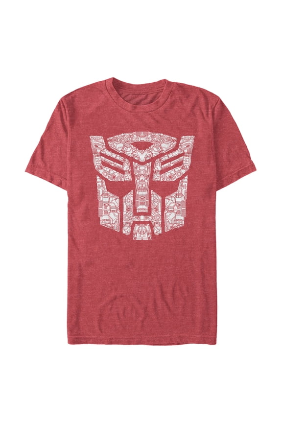 Men's Transformers Autobot Parts Logo Graphic Tee Red Heather 2X Large