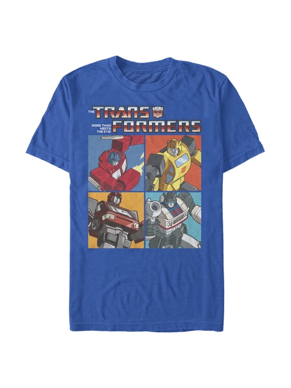 Men's Transformers Autobots Character Box Graphic Tee Royal Blue Medium