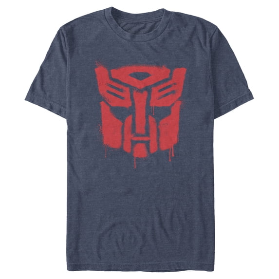 Men's Transformers Autobots Graffiti Logo Graphic Tee Navy Blue Heather X Large