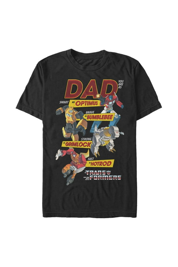 Men's Transformers Autobots Robot Dad Graphic Tee Black Large