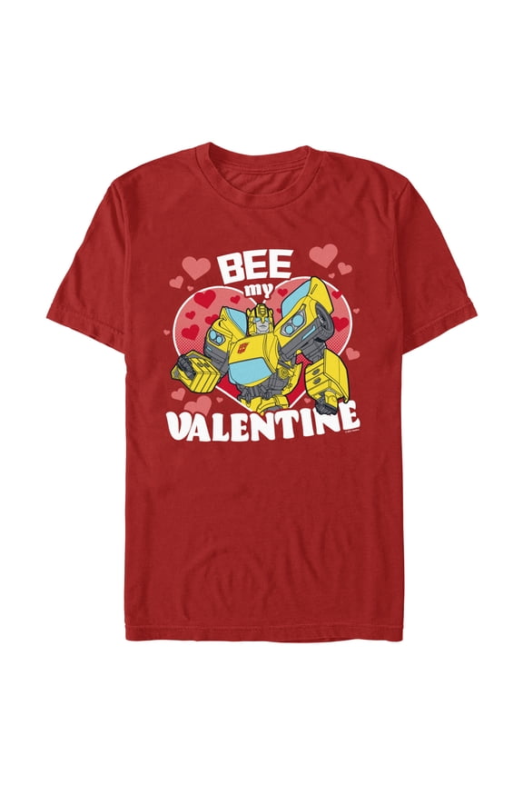 Men's Transformers Bumblebee Bee My Valentine  Graphic Tee Red Small
