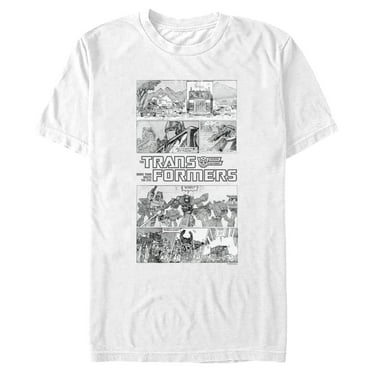 Men's Transformers Comic Panels and Logo  Graphic T-Shirt
