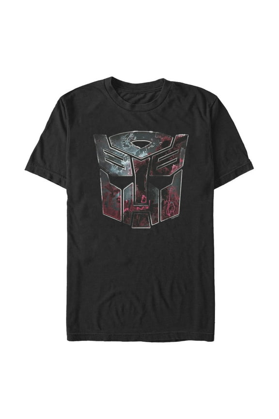 Men's Transformers Decepticon Rusted Logo Graphic Tee Black Large