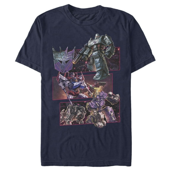 Men's Transformers Decepticons Character Panels  Graphic Tee Navy Blue Medium