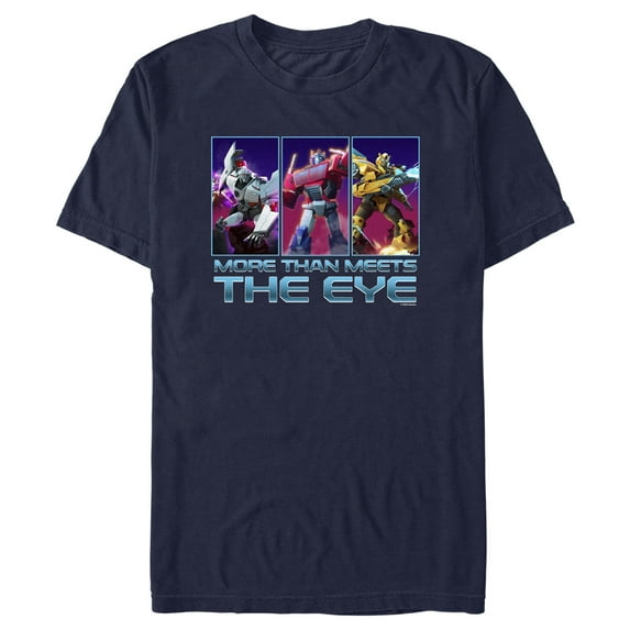 Men's Transformers: EarthSpark Character Panels Graphic Tee Navy Blue Small