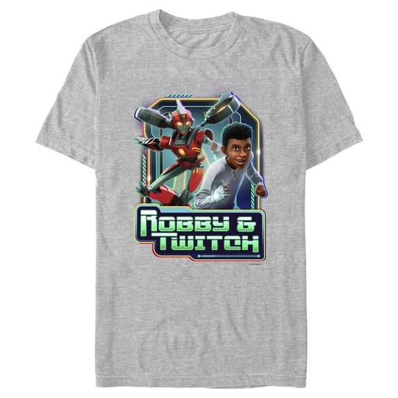 Men's Transformers: EarthSpark Robby and Twitch Graphic Tee Athletic Heather Small