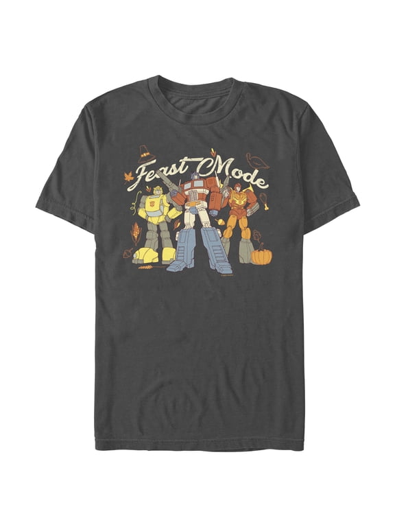 Men's Transformers Feast Mode Graphic Tee Charcoal Large