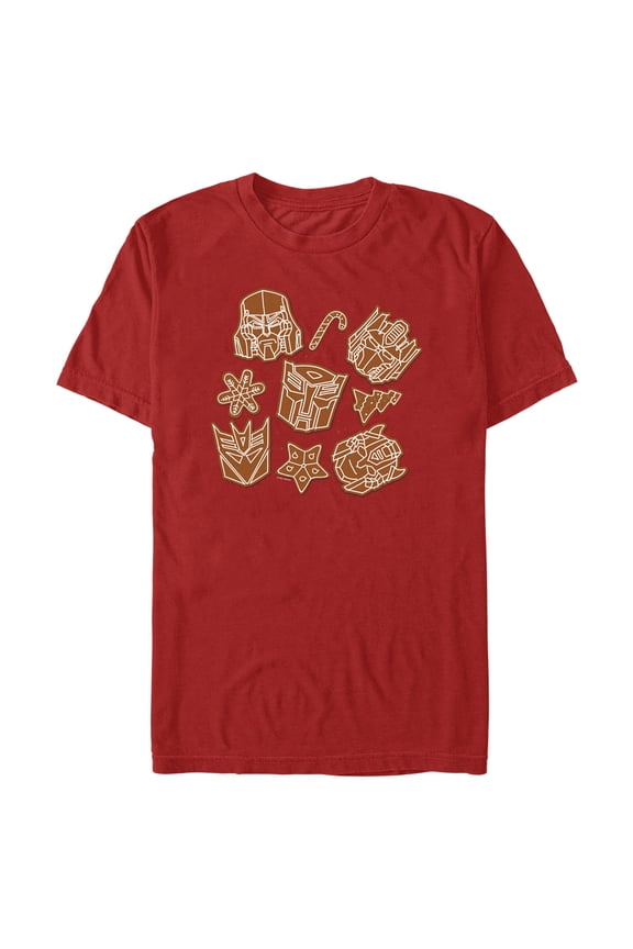Men's Transformers Gingerbread Transformers Graphic Tee Red Large