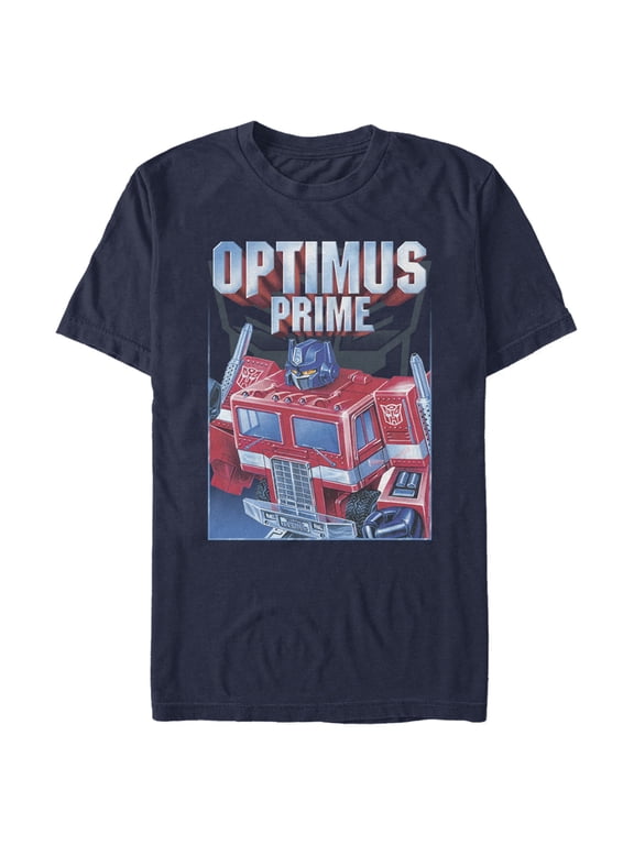 Men's Transformers Optimus Prime 1984 Robot Graphic Tee Navy Blue Medium