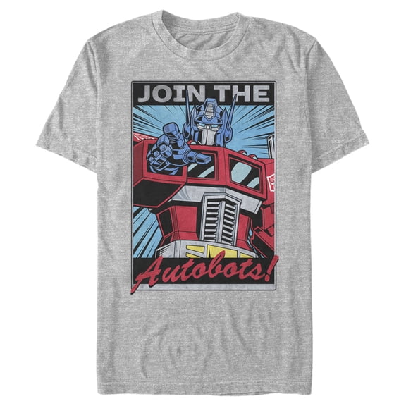 Men's Transformers Optimus Prime Join the Autobots Graphic Tee Athletic Heather X Large