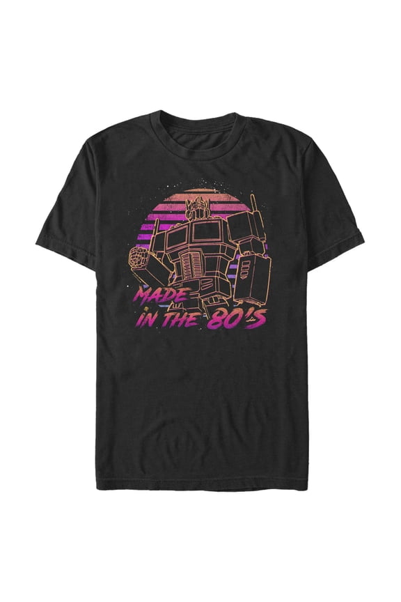 Men's Transformers Optimus Prime Made in the 80s Graphic Tee Black 2X Large
