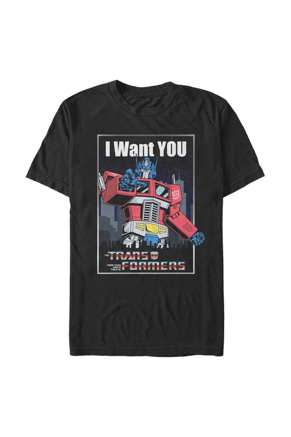Men's Transformers Optimus Prime Wants You Graphic Tee Black 2X Large