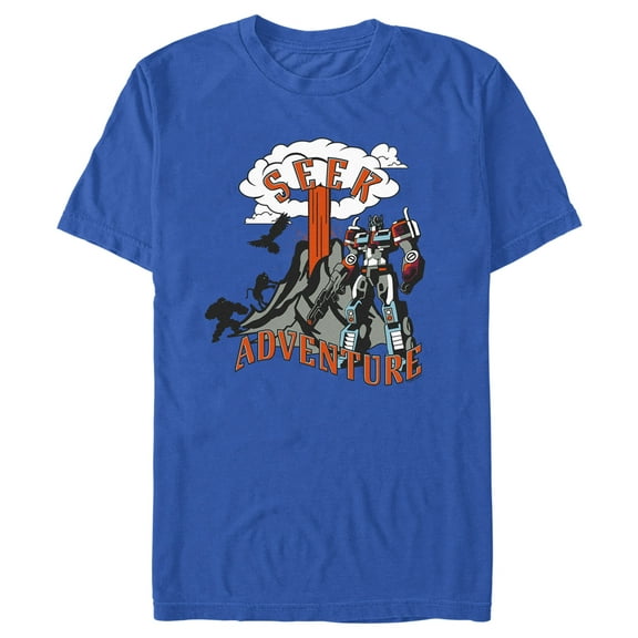 Men's Transformers: Rise of the Beasts Optimus Prime Seek Adventure  Graphic Tee Royal Blue Medium