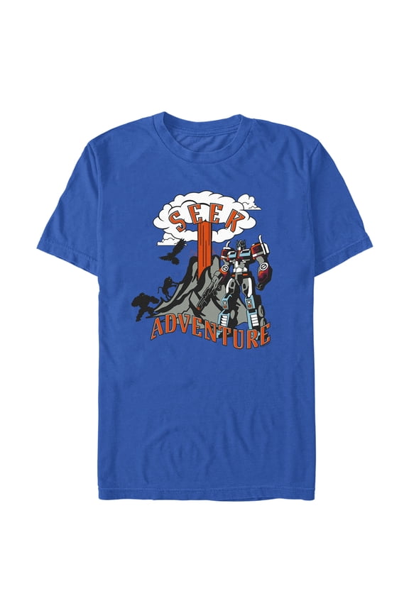 Men's Transformers: Rise of the Beasts Optimus Prime Seek Adventure Graphic Tee Royal Blue X Large