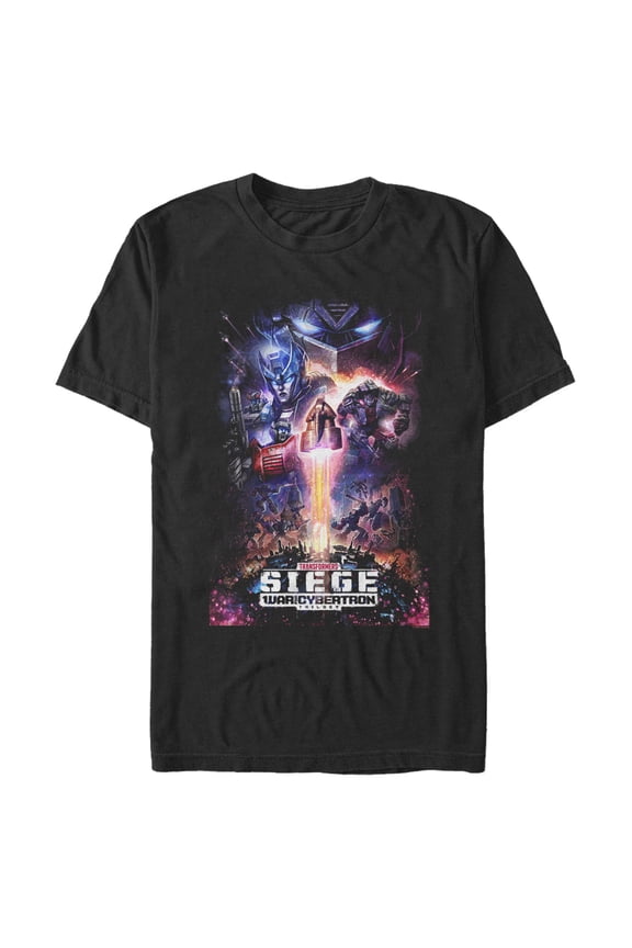 Men's Transformers Siege Poster Graphic Tee Black Large
