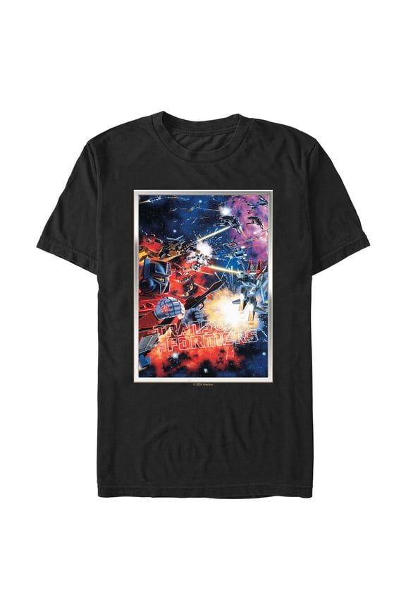 Men's Transformers Space Battle Poster Graphic T-Shirt