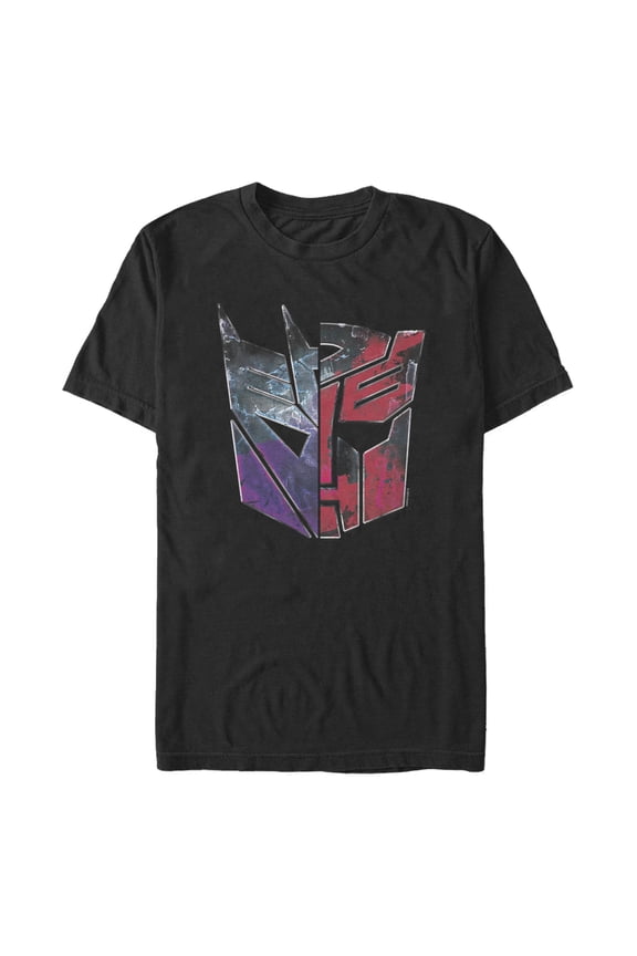 Men's Transformers Split Bot Logo Graphic T-Shirt