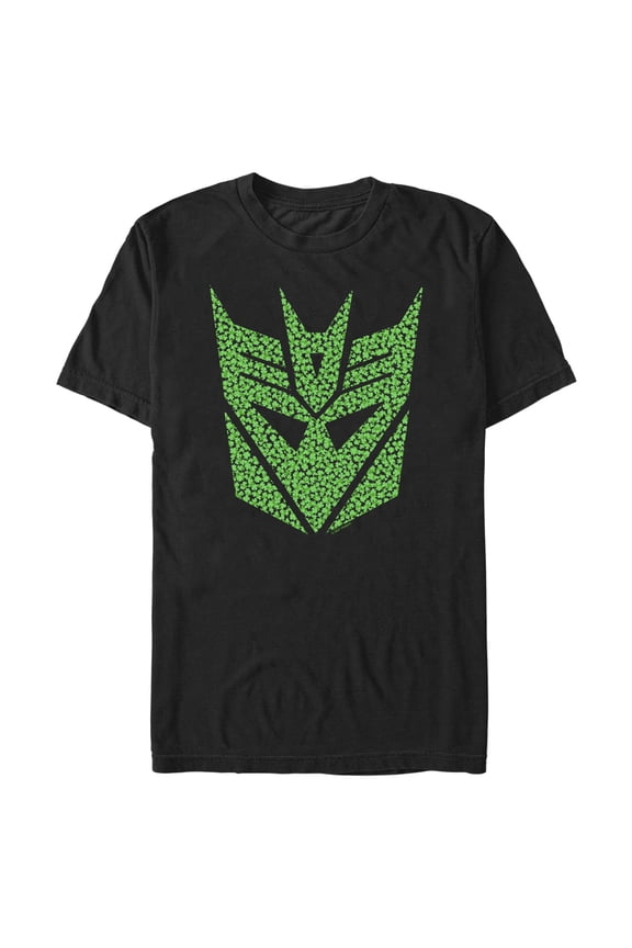Men's Transformers St. Patrick's Day Cloverfield Decepticon Logo  Graphic Tee Black Large