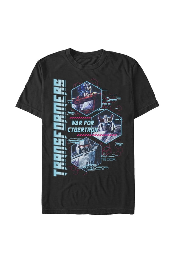 Men's Transformers War for Cybertron Characters Graphic Tee Black Large