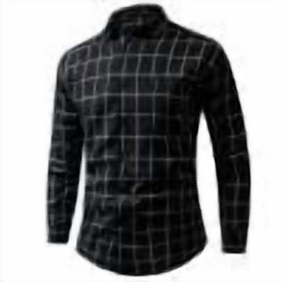 Men's Transitional Weather Shirts Slim Fit Long Sleeve Button Up Business Shirt Plaid Casual Dress Top with Pocket