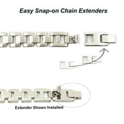 UNIVERSAL MEDICAL DATA Men's Translucent Blue Stainless Steel Box Link Bracelet Tail Chain Extender - Increase Bracelet Length by 0.5" - Qty. 1