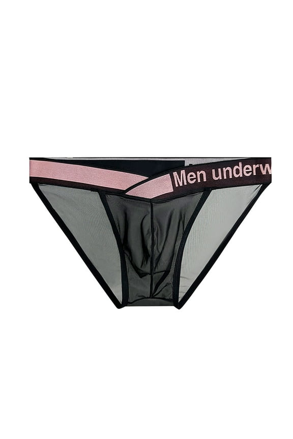 Men's Transparent Sexy Low Waisted Triangle Pants Panty Briefs