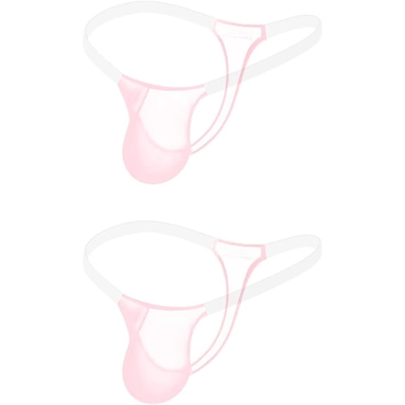 Men’s Transparent Thong Underwear - Sheer Waistband & Mesh Ventilation