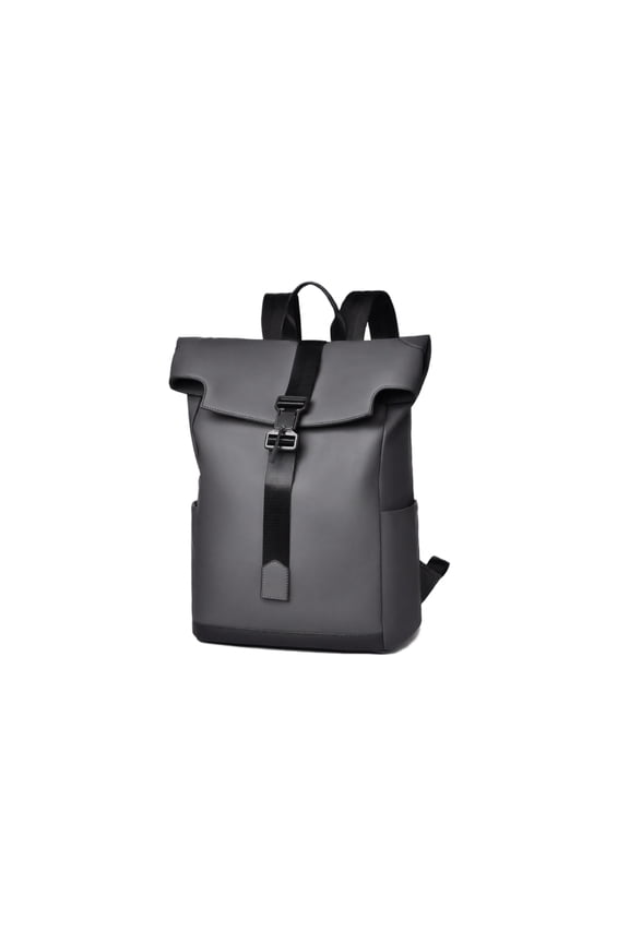 Men's Travel Backpack with Magnetic Buckle Flip Cover, Water Resistant Rucksack for Business and Outdoor, Casual Computer Daypack, Trendy Bag Gray