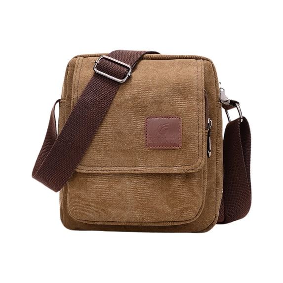 Men's Travel Bag Canvas Chest Rucksack for Sports and Leisure, Adjustable Crossbody Shoulder Bag with Multiple Pockets, 22 x 19 x 7 cm