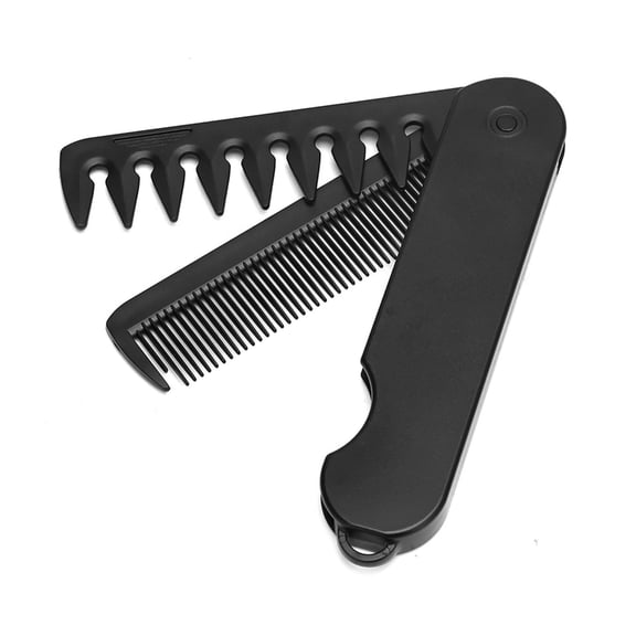 Men's Travel Friendly Folding Comb 2 in 1 Fine Tooth and Wide Tooth for Effortless Hair Beard and Mustache Styling