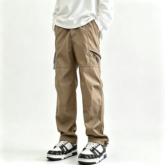 Men's Travel Hiking Cargo Pants Stretch Twill Fabric Lightweight Secure Multi Pockets S-XL
