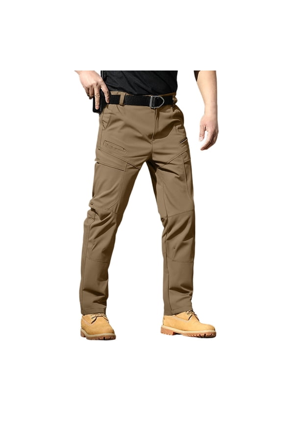 Men's Travel Pants Quick Dry Fashion Drawstring Cropped Pants Breathable Nylon Baggy Pants Multi-Pocket