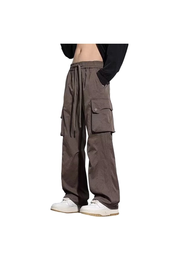 Men's Travel Pants Wrinkle Free Relaxed Fit Drawstring Cargo Pants Running Sweatpants for Men Lounge Workout