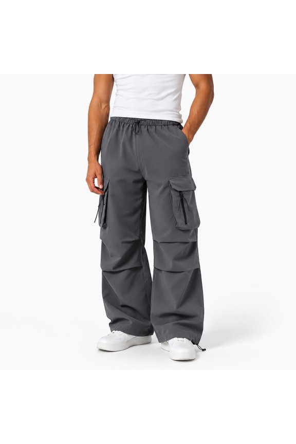 Men's Travel Pants Free Wide Leg Drawstring Cargo Pants Slim Fit Dress Pants Tapered Work Cropped Trousers