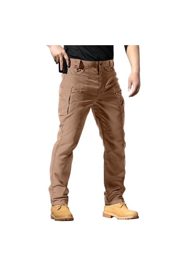 Men's Travel Pants with Stretch Fabric Relaxed Fit Stretchy Cropped Pants Casual Travel Work Sweatpants All Seasons