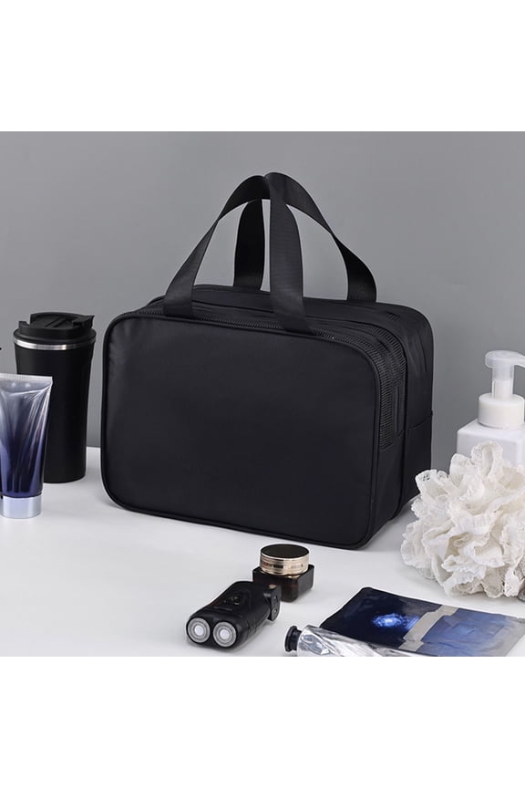 Men's Travel Toiletry Bag | Waterproof Cosmetic & Shower Organizer Case | Large Capacity Double Layer Wash Pouch | 9.8x5.9x5.12 Inch | Gym & Vacation Essentials Storage