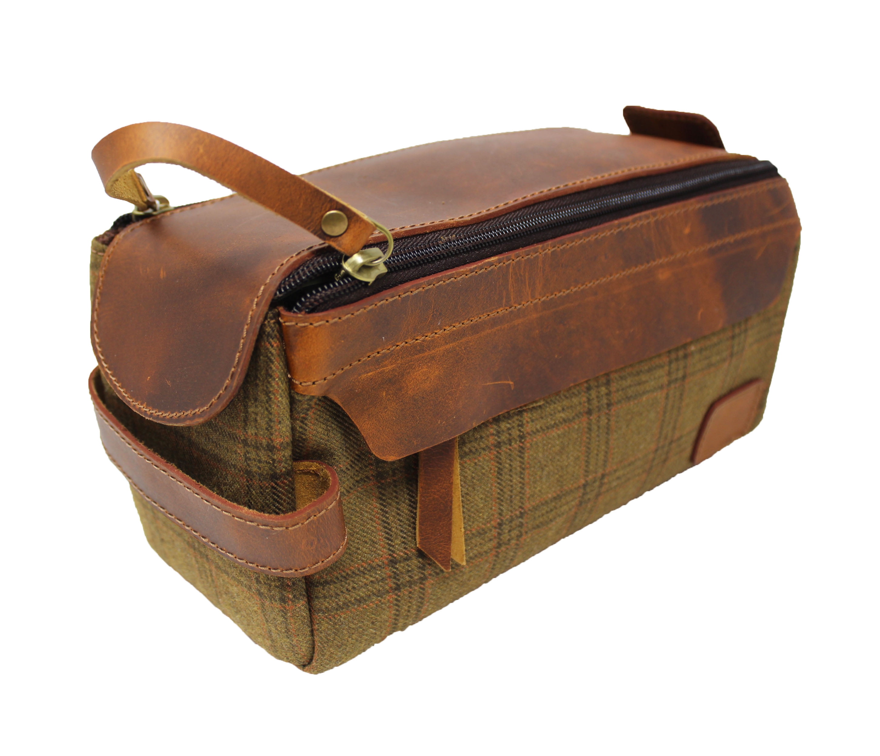 Men's Travel Toiletry Organizer Shaving Dopp Kit Leather Bag 18BT20