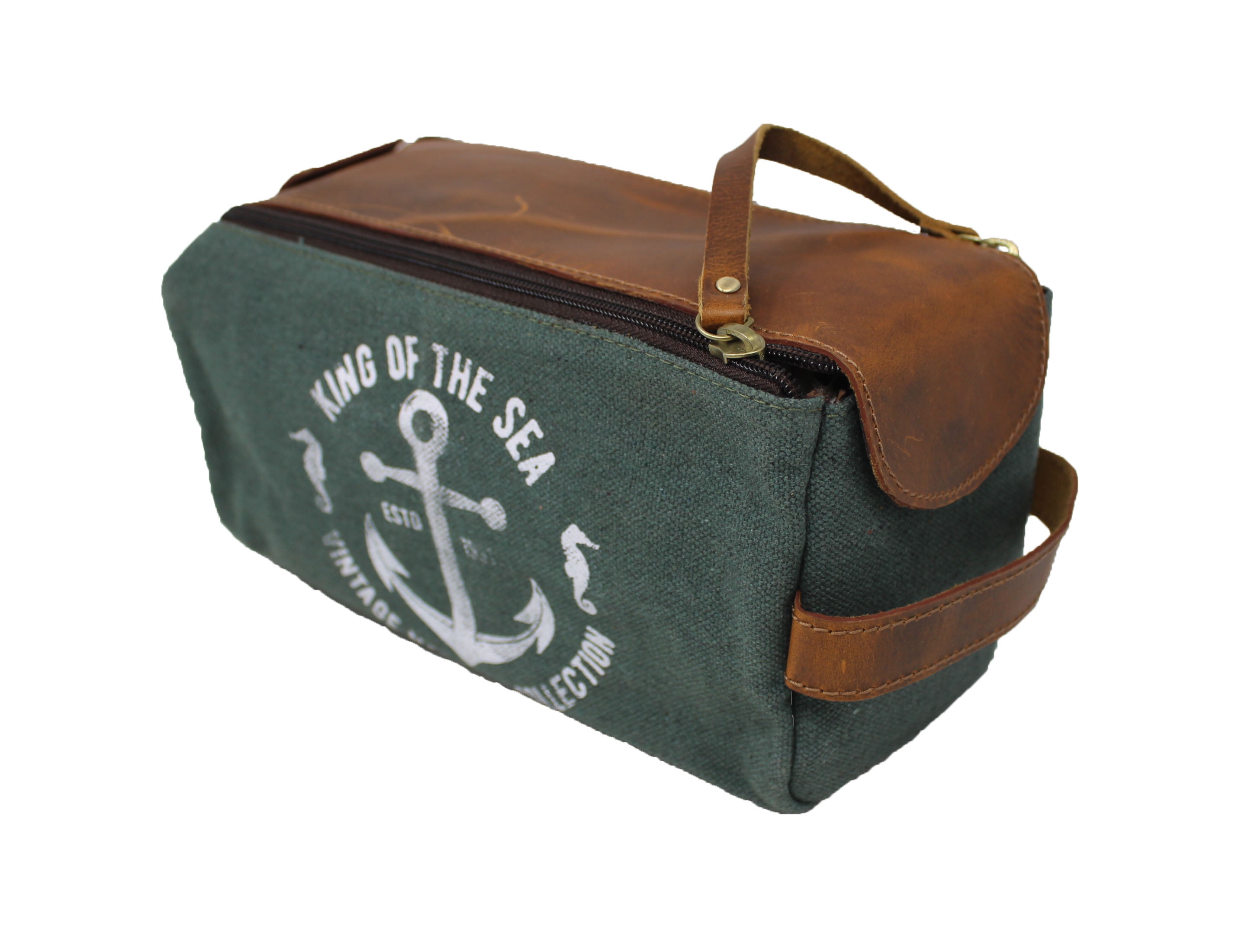 Men's Travel Toiletry Organizer Shaving Dopp Kit Leather Bag 18BT22