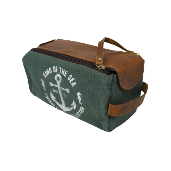 Men's Travel Toiletry Organizer Shaving Dopp Kit Leather Bag 18BT22