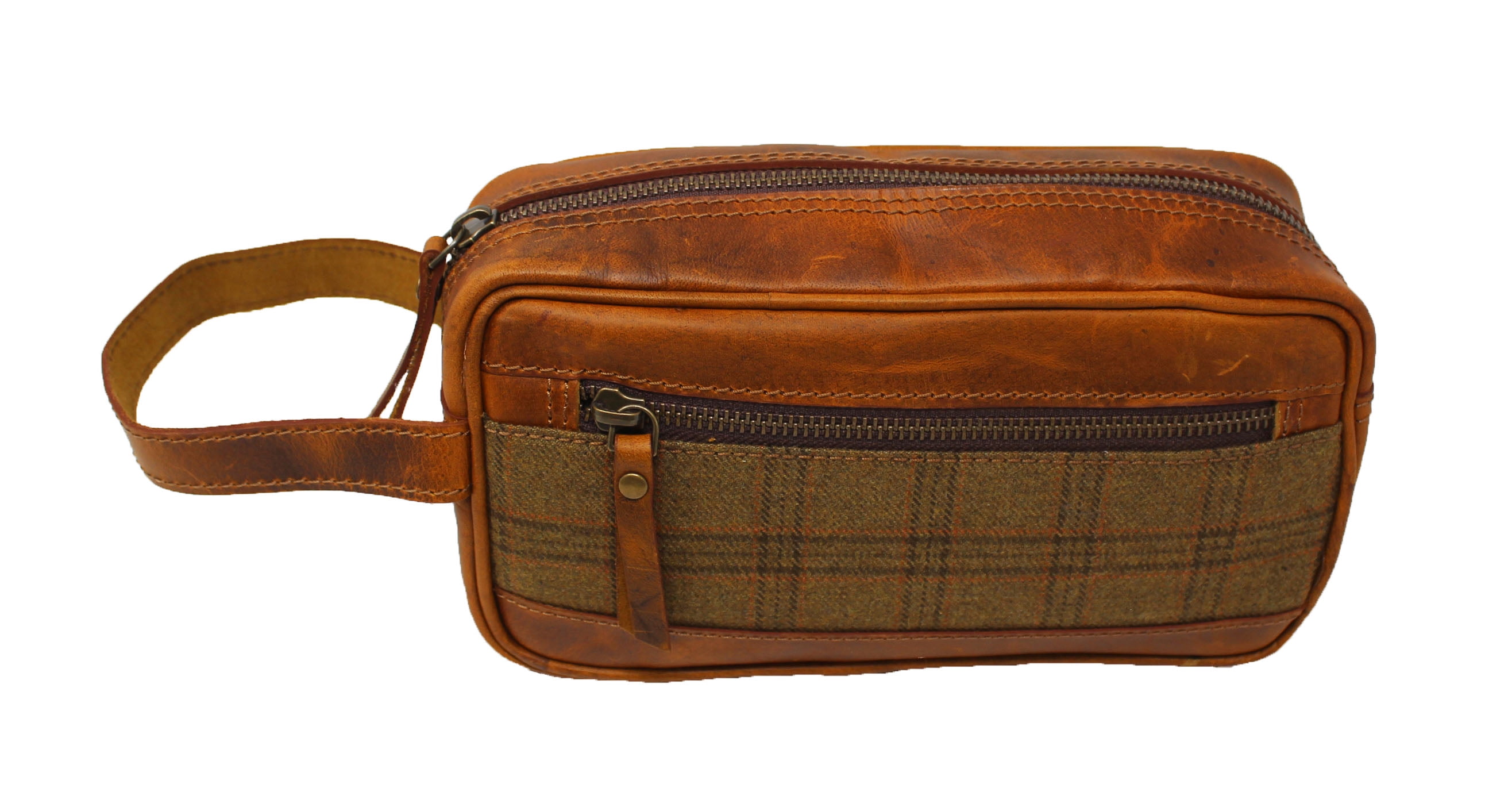 Men's Travel Toiletry Organizer Shaving Dopp Kit Leather Bag 18BT23